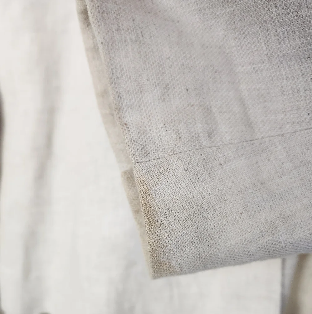 British Khaki Vintage Old Money Tailored Coastal Creme Linen Blazer Size M